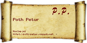 Poth Petur névjegykártya
